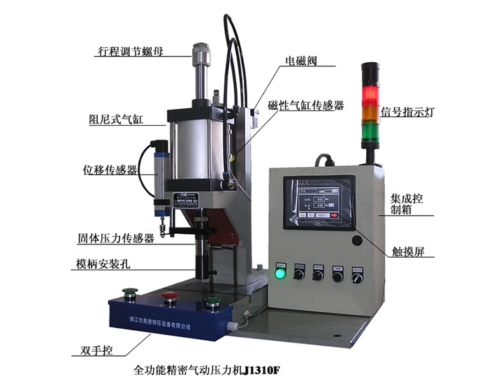 PLC控制壓力、位移監(jiān)控全功能氣動(dòng)壓力機(jī)